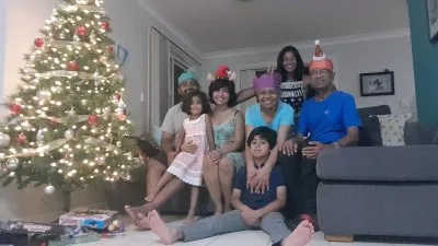 The family behind The Cinnamon Estate, together at home.
